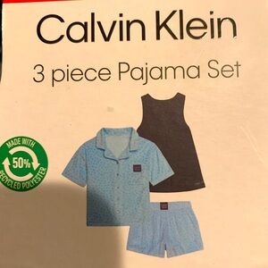 NEW Calvin Klein Ck Sleepwear GIRLS Youth 3-piece Pajama SET SizeM XS 5/6